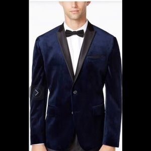 INC, Navy Blue Suit Blazer Tuxedo Style * Slim Fit